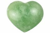 Polished Fluorescent Green Fluorite Heart - Madagascar #256187-1